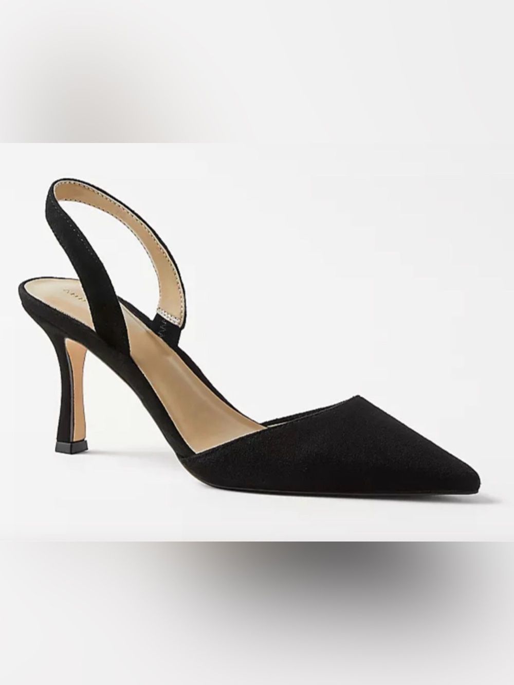 NEW ANN TAYLOR BLACK KERRY SUEDE SLINGBACK PUMPS HIGH HEELS SHOES SIZE 5.5
